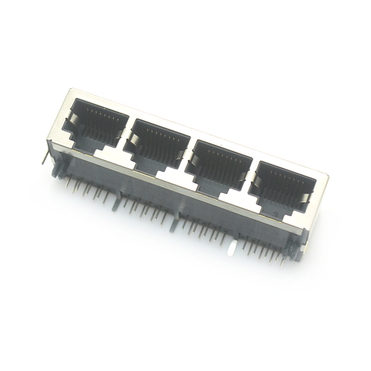 RJ45-10P8C 1x4 彎插