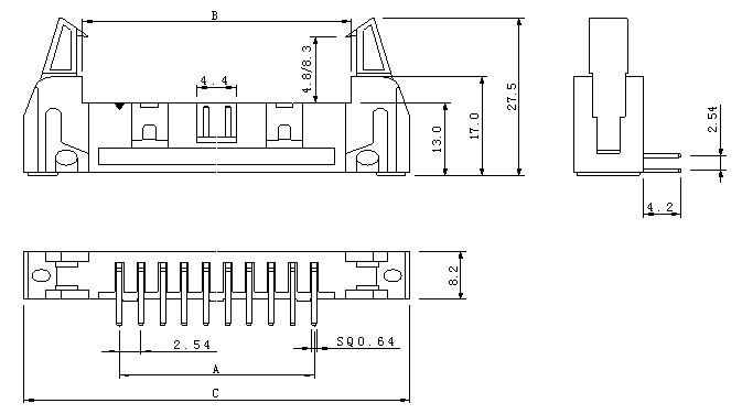 2.54mm彎針牛角<a href='/product/' class='keys' title='點(diǎn)擊查看關(guān)于連接器的相關(guān)信息' target='_blank'>連接器</a>規(guī)格書(shū)